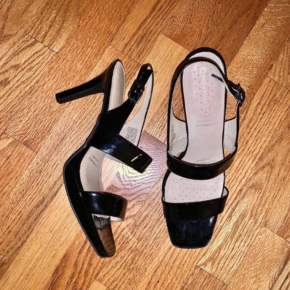 Rockport Adidas Double Strap Black Heels. Size 11